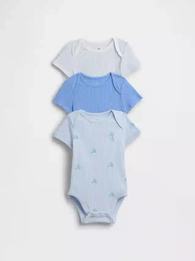 Dětské body Tiny Rib z řady Baby First Favorites (balení po 3 kusech)
