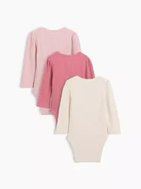 Dětské body Tiny Rib z řady Baby First Favorites (balení po 3 kusech)