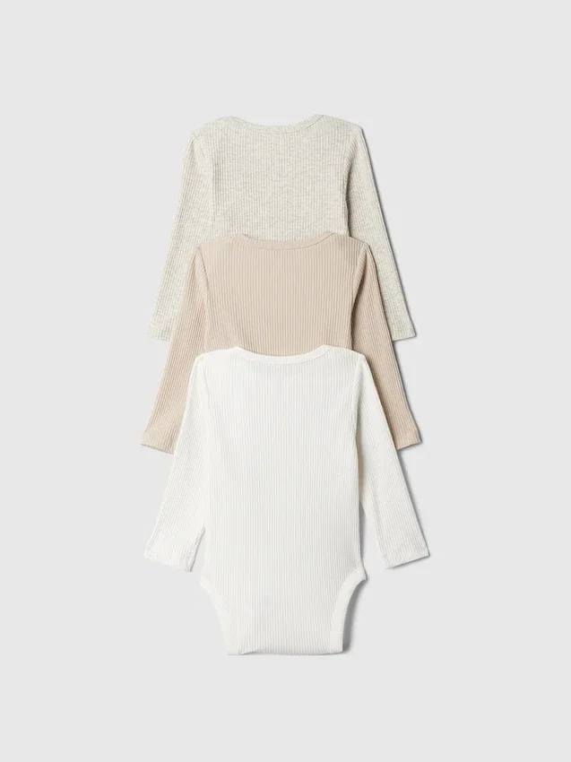 Dětské body Tiny Rib z řady Baby First Favorites (balení po 3 kusech)