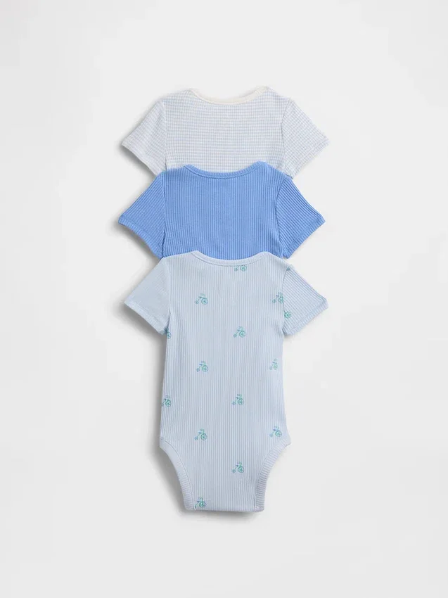 Dětské body Tiny Rib z řady Baby First Favorites (balení po 3 kusech)