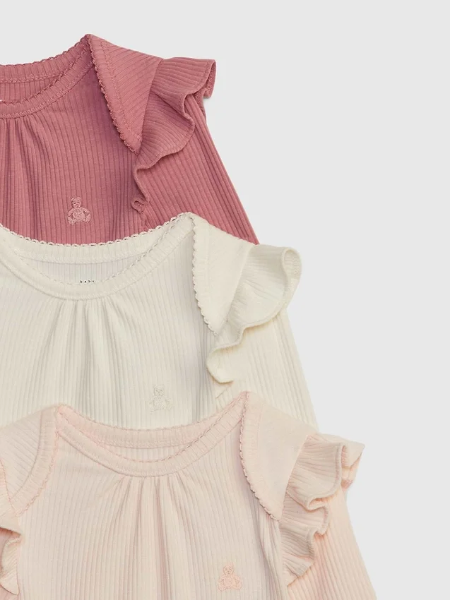 Dětské body Tiny Rib z řady Baby First Favorites (balení po 3 kusech)