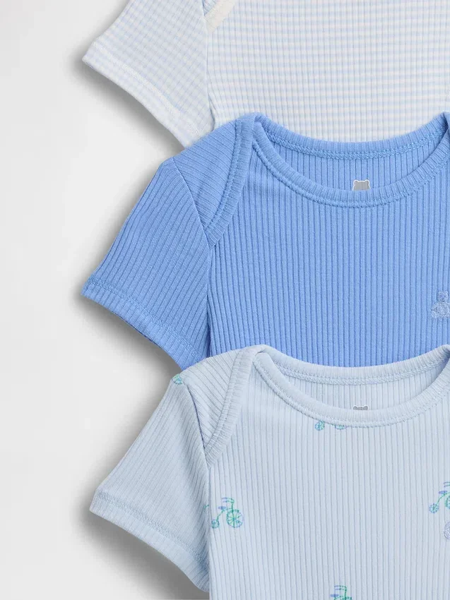 Dětské body Tiny Rib z řady Baby First Favorites (balení po 3 kusech)