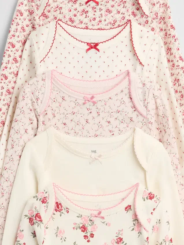 Dětské body z organické bavlny „Baby First Favorite“ (balení po 5 kusech)