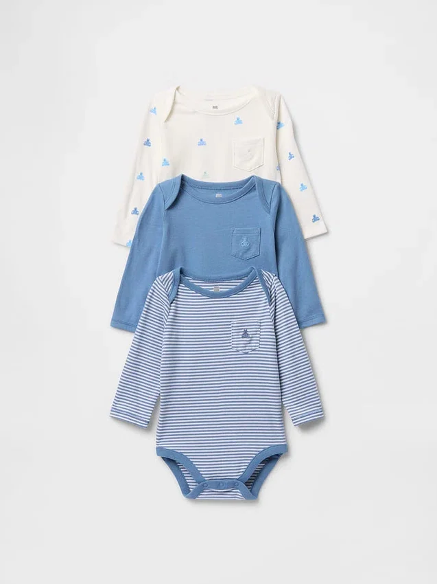 Dětské body z organické bavlny Baby First Favorites (balení po 3 kusech)