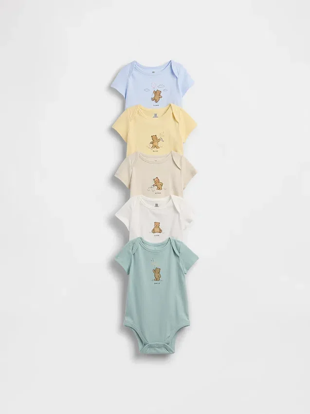 Dětské body z organické bavlny Baby First Favorites (balení po 5 kusech)