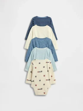 Dětské body z organické bavlny Baby First Favorites (balení po 5 kusech)