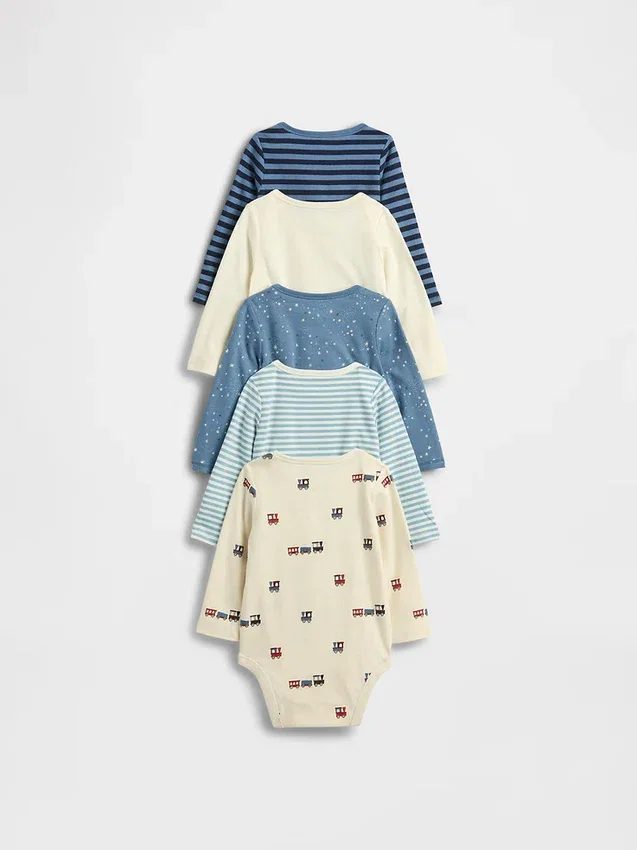 Dětské body z organické bavlny Baby First Favorites (balení po 5 kusech)