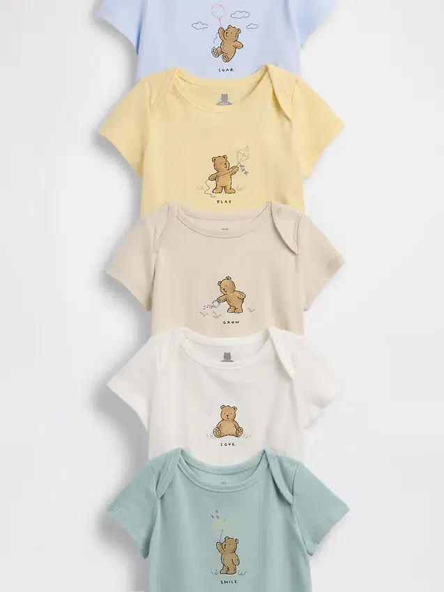 Dětské body z organické bavlny Baby First Favorites (balení po 5 kusech)