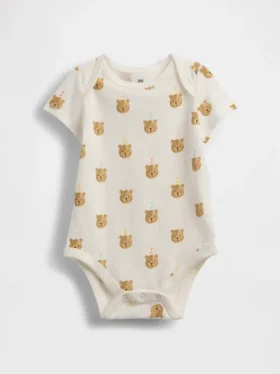 Dětský body z organické bavlny s motivem medvídka Brannana „Baby First Favorites“