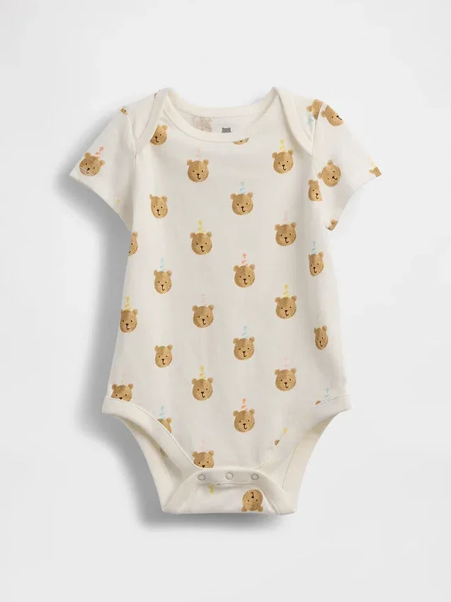 Dětský body z organické bavlny s motivem medvídka Brannana „Baby First Favorites“