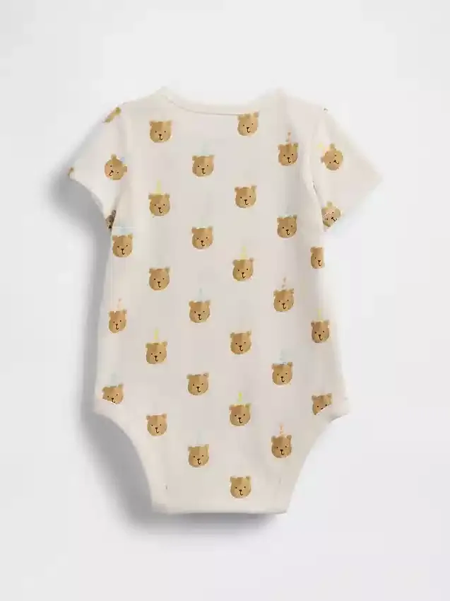 Dětský body z organické bavlny s motivem medvídka Brannana „Baby First Favorites“