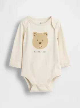 Dětský body z organické bavlny s potiskem – Baby First Favorites