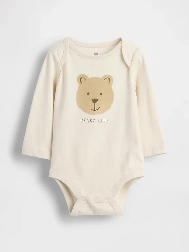 Dětský body z organické bavlny s potiskem – Baby First Favorites