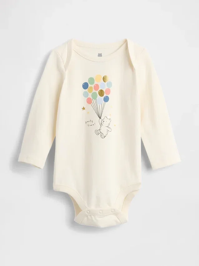 Dětský body z organické bavlny s potiskem – Baby First Favorites