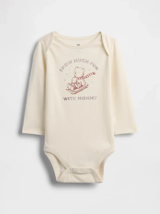 Dětský body z organické bavlny s potiskem – Baby First Favorites