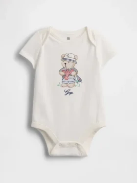 Dětský body z organické bavlny s potiskem – Baby First Favorites
