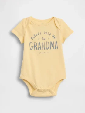Dětský body z organické bavlny s potiskem – Baby First Favorites