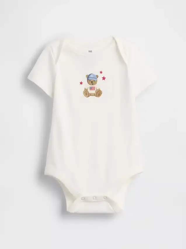 Dětský body z organické bavlny s potiskem – Baby First Favorites