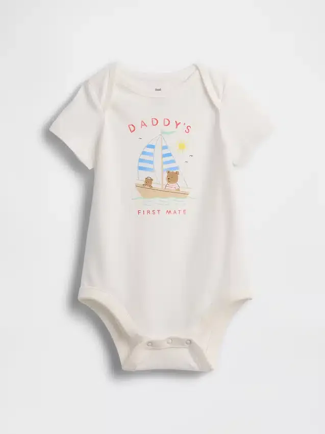 Dětský body z organické bavlny s potiskem – Baby First Favorites