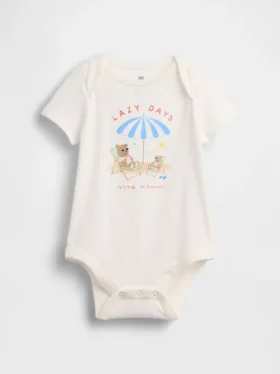 Dětský body z organické bavlny s potiskem – Baby First Favorites