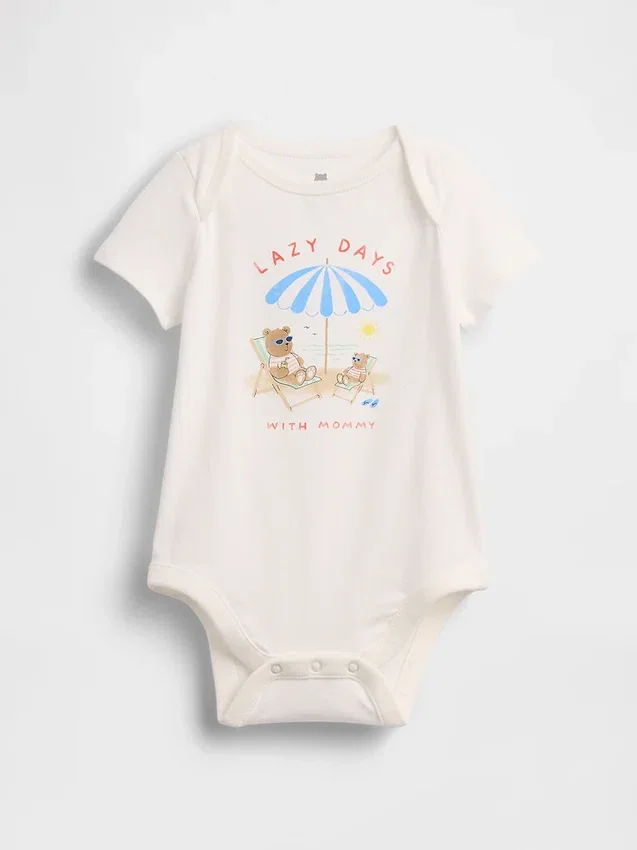 Dětský body z organické bavlny s potiskem – Baby First Favorites