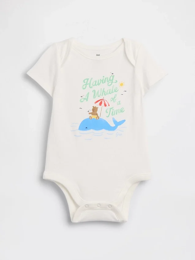 Dětský body z organické bavlny s potiskem – Baby First Favorites