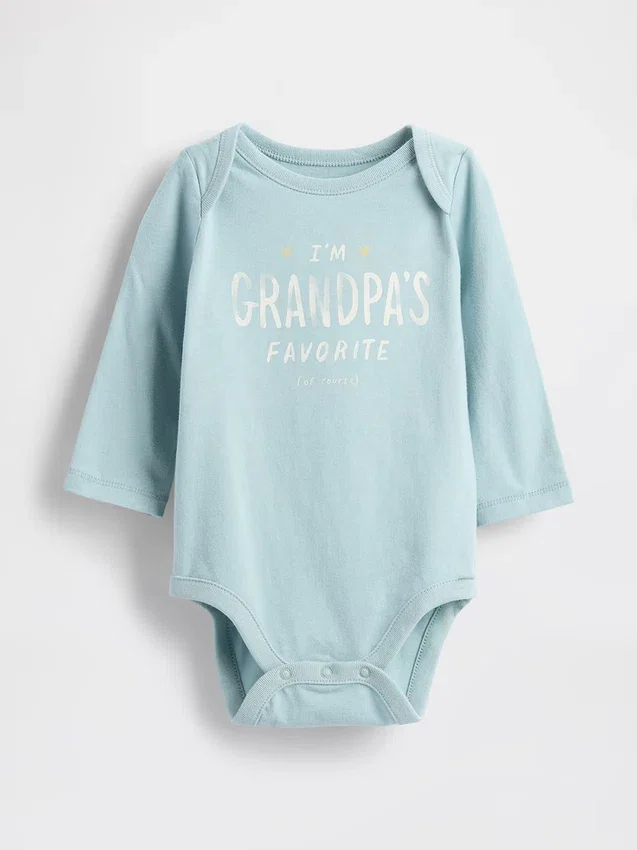 Dětský body z organické bavlny s potiskem – Baby First Favorites