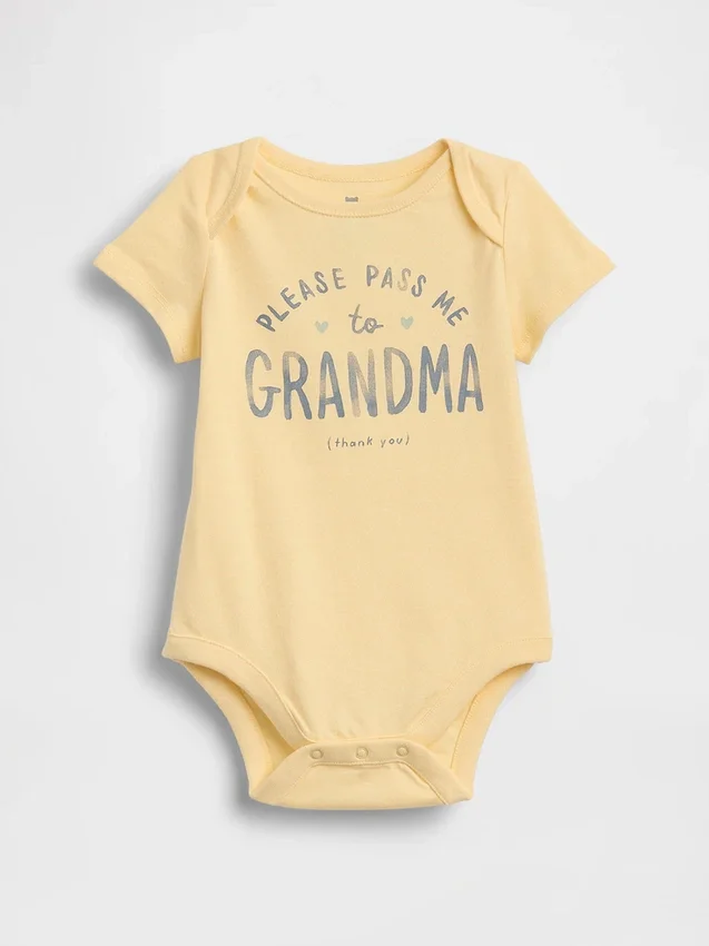 Dětský body z organické bavlny s potiskem – Baby First Favorites