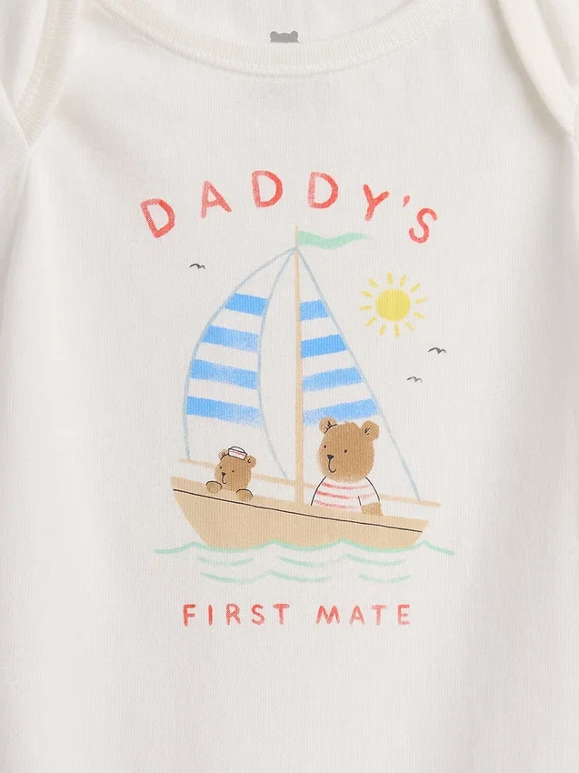 Dětský body z organické bavlny s potiskem – Baby First Favorites