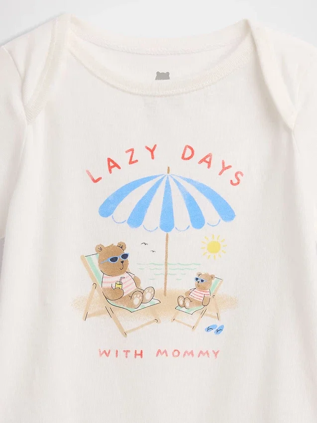 Dětský body z organické bavlny s potiskem – Baby First Favorites
