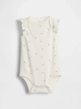 Dětské body z organické bavlny s volánkovými rukávy z řady Baby First Favorites