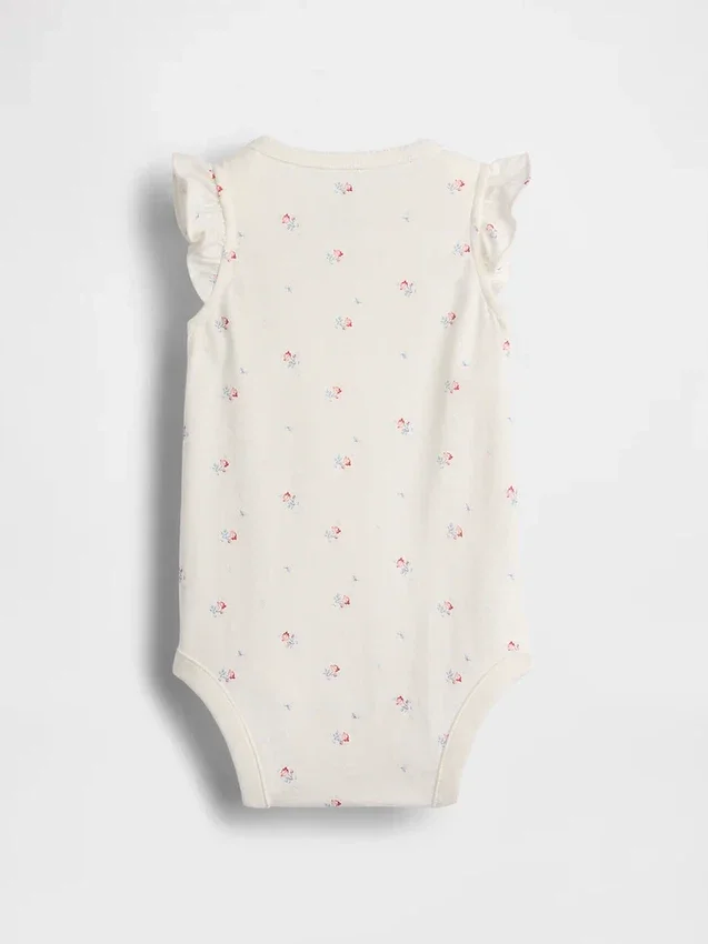 Dětské body z organické bavlny s volánkovými rukávy z řady Baby First Favorites