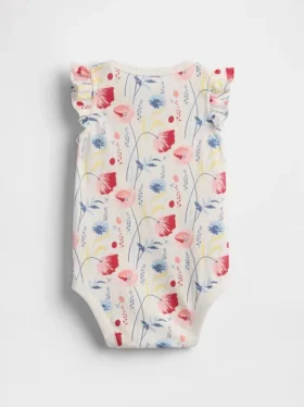 Dětské body z organické bavlny s volánkovými rukávy z řady Baby First Favorites