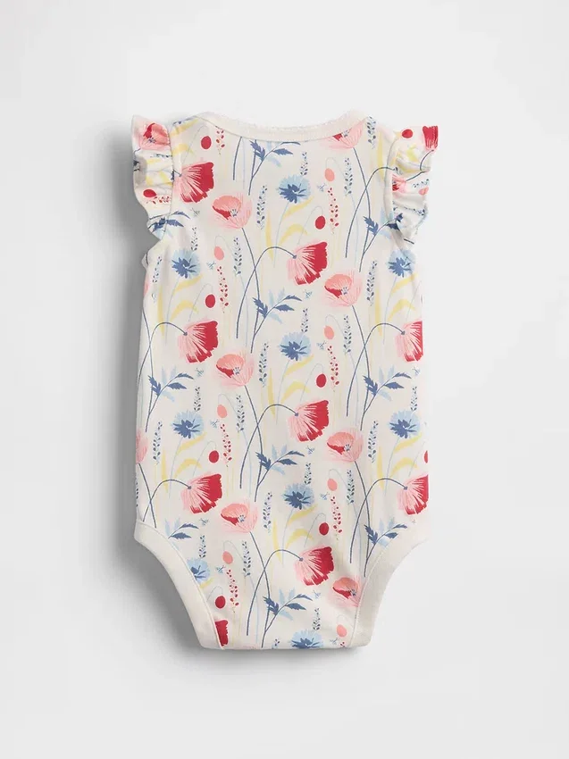 Dětské body z organické bavlny s volánkovými rukávy z řady Baby First Favorites