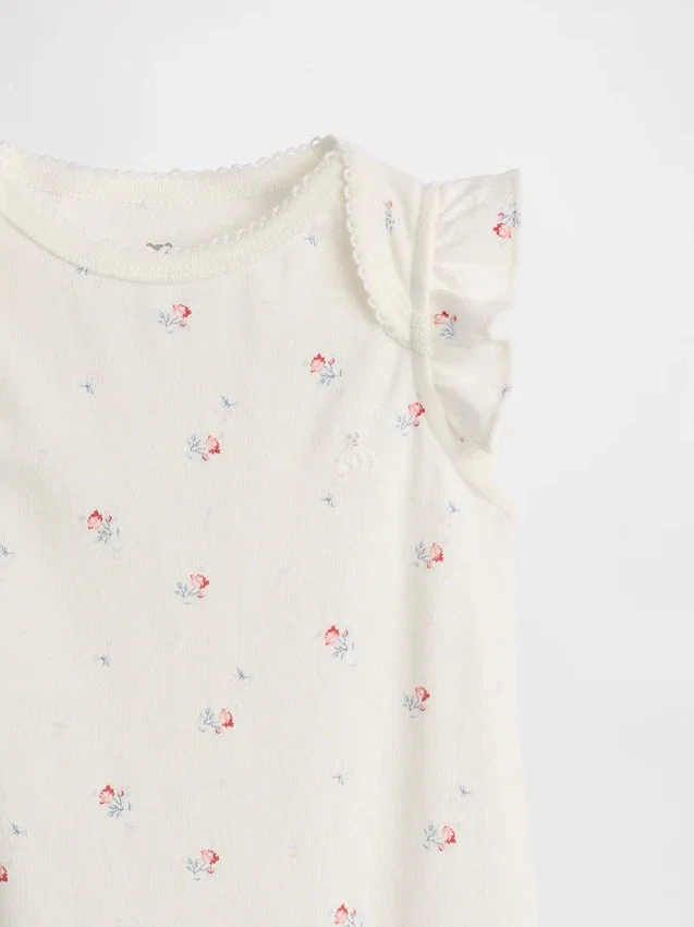 Dětské body z organické bavlny s volánkovými rukávy z řady Baby First Favorites