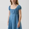 Dětské džínové šaty typu babydoll
