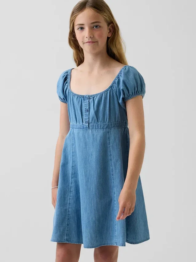 Dětské džínové šaty typu babydoll
