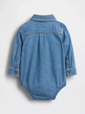 Dětské džínové body s knoflíky
