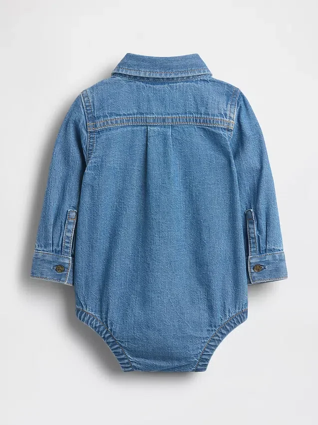 Dětské džínové body s knoflíky