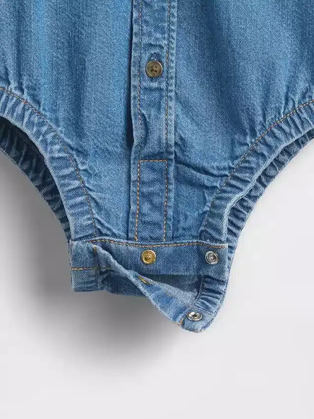 Dětské džínové body s knoflíky