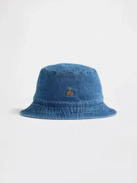 Dětský džínový klobouk typu bucket s medvídkem Brannan Bear