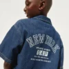 Dětská džínová košile s volným střihem a logem New York