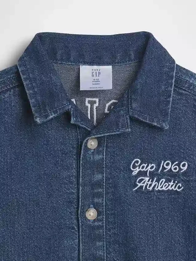 Dětské džínové krátké overaly s Gap Logo