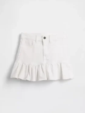 Dětská džínová mini sukně s volánky