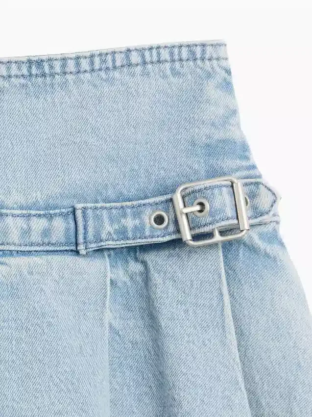 Dětská džínová plisovaná minisukně