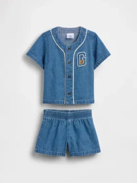 Dětská džínová sada ve stylu varsity