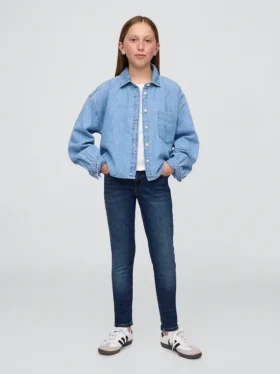 Dětské džíny s středně vysokým pasem pro každodenní nošení, super skinny