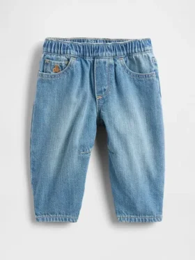 Dětské džíny typu „barrel jeans“ s elastickým pasem