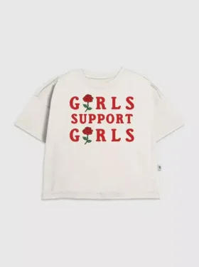 Dětské dívčí tričko s potiskem „Support Girls“