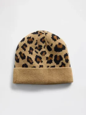 Dětská čepice CashSoft s leopardím vzorem